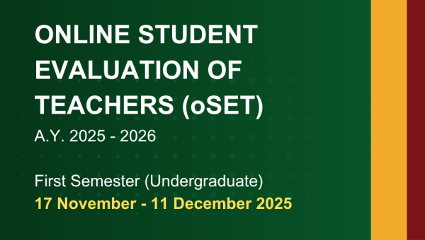 Online Student Evaluation of Teachers (oSET) for Undergraduate First Semester, A.Y. 2025-2026